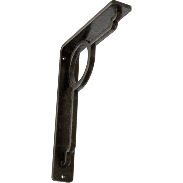 Ekena Millwork Maria Wrought Iron Bracket, (Single center brace), Antiqued Warm Silver 1 1/2"W x 5 1/2"D x 8"H BKTM01X05X08SMAAWS - main